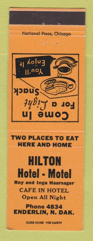 Matchbook Cover - Hilton Hotel Motel Enderlin ND