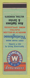 Matchbook Cover - Westinghouse Appliances Aten Miltona MN