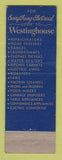 Matchbook Cover - Westinghouse Appliances Aten Miltona MN