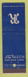 Matchbook Cover - Raleigh Hotel Miami Beach FL