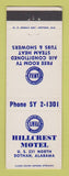Matchbook Cover - Hillcrest Motel Dothan AL