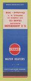 Matchbook Cover - Crane Water Heats Buffalo NY