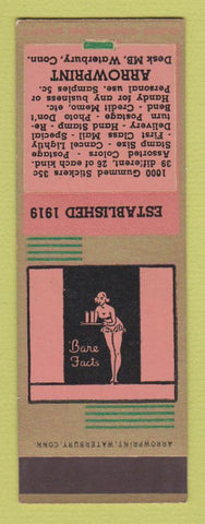 Matchbook Cover - Arrowprint Waterbury CT Stickers girlie SAMPLE