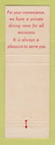 Matchbook Cover - Plantation Restaurant Marietta GA Jackson MS Tuscaloosa AL