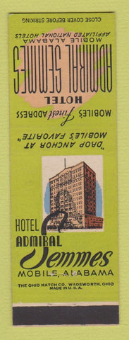 Matchbook Cover - Hotel Admiral Semmes Mobile AL
