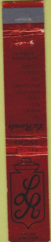 Matchbook Cover - La Ronde restaurant Honolulu HI 10 Strike