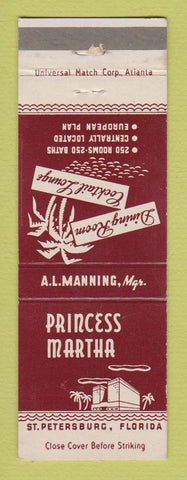 Matchbook Cover - Princess Martha Hotel St Petersburg FL