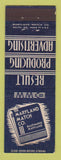 Matchbook Cover - Maryland Match Company Baltimore MD