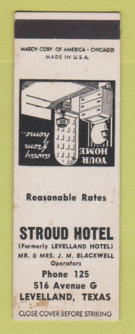 Matchbook Cover - Stroud Hotel Levelland TX WEAR