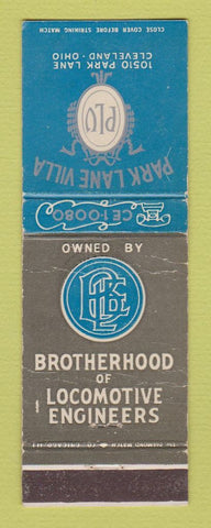 Matchbook Cover Park Lane Locomotive Engineers Union Cleveland OH railroad WEAR