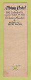 Matchbook Cover - Albion Hotel Baltimore MD