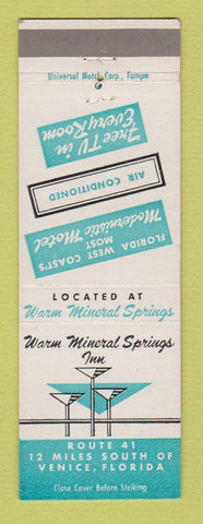 Matchbook Cover - Warm Mineral Springs Inn Venice FL