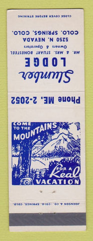 Matchbook Cover - Slumber Lodge Colorado Springs
