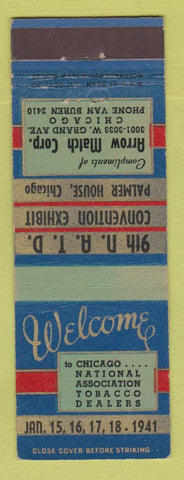 Matchbook Cover - NATD Convention Palmer House Chicago IL 1941 Tobacco