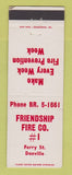 Matchbook Cover - Friendship Fire Company Danville PA