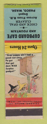 Matchbook Cover - Cupboard Cafe Pasco WA hillbilly