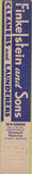 Matchbook Cover - Finke Stein Cleaners Laundry 10 Strike