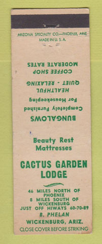 Matchbook Cover - Cactus Garden Lodge Wickenburg AZ