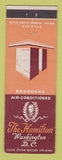 Matchbook Cover - Hamilton Hotel Washington DC