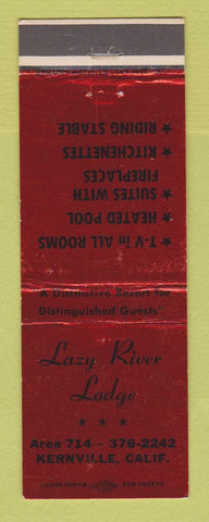 Matchbook Cover - Lazy River Lodge Kernville CA