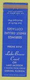Matchbook Cover - Lake Breeze Court Motel Sebring FL