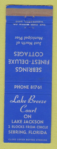 Matchbook Cover - Lake Breeze Court Motel Sebring FL