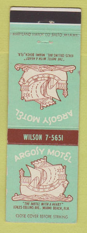 Matchbook Cover - Argosy Motel Miami Beach FL
