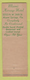 Matchbook Cover - Miami Airways Hotel FL