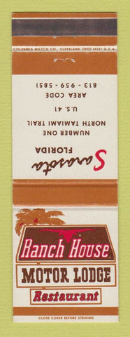 Matchbook Cover - Ranch House Motor Lodge Sarasota FL