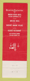 Matchbook Cover - Marlin Beach Hotel Burton Fort Lauderdale FL