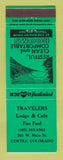 Matchbook Cover - Travelers Lodge Cafe Cortez Colorado