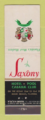 Matchbook Cover - Saxony Hotel Miami Beach FL feature