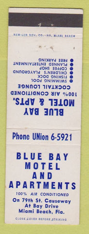 Matchbook Cover - Blue Bay Apartments Motel Miami Beach FL
