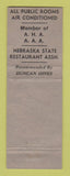 Matchbook Cover - Hotel Yancey Grand Island NE