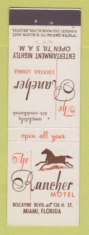 Matchbook Cover - Rancher Motel Miami FL feature