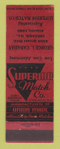 Matchbook Cover - Superior Match Company George Canaday Chicago IL