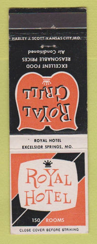 Matchbook Cover - Royal Hotel Excelsior Springs MO