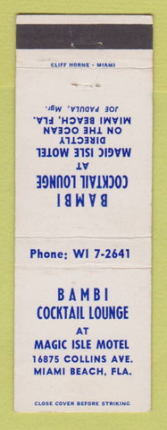 Matchbook Cover - Bambi Cocktail Lounge Miami Beach FL
