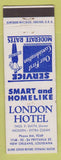 Matchbook Cover - London Hotel New Orleans LA bellhop