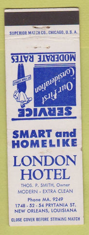Matchbook Cover - London Hotel New Orleans LA bellhop