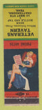 Matchbook Cover - Veterans Tavern Chattanooga TN pinup