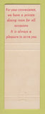 Matchbook Cover - Plantation Restaurant Marietta GA Jackson MS Tuscaloosa AL