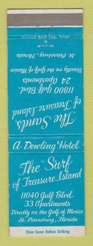 Matchbook Cover - Surf Apartments Treasure Island St Petersburg FL
