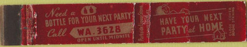Matchbook Cover - Parkside Liquor Buffalo NY WEAR 10 Strike