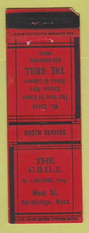 Matchbook Cover - The Grill Northbridge MA WEAR