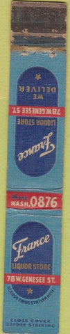 Matchbook Cover - France Liquor Store 10 Strike