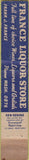 Matchbook Cover - France Liquor Store 10 Strike