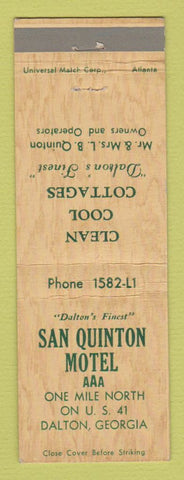 Matchbook Cover - San Quinton Motel Dalton GA