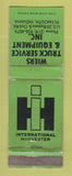 Matchbook Cover - International Harvester Tractors Wiers Plymouth IN WORN