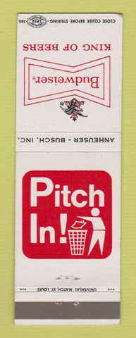 Matchbook Cover - Budweiser Beer Anti Littering